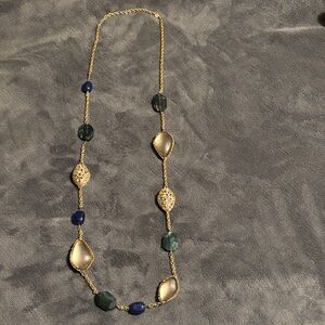Alexis Bittar Gold and Blue Necklace